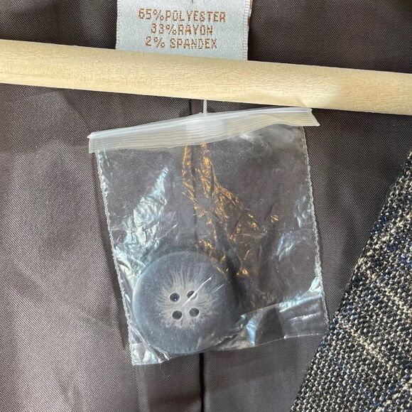 Monroe & Main Brown Tan Plaid Single Breasted Lightly Lined Long Jacket Sz 22W - Picture 3 of 4